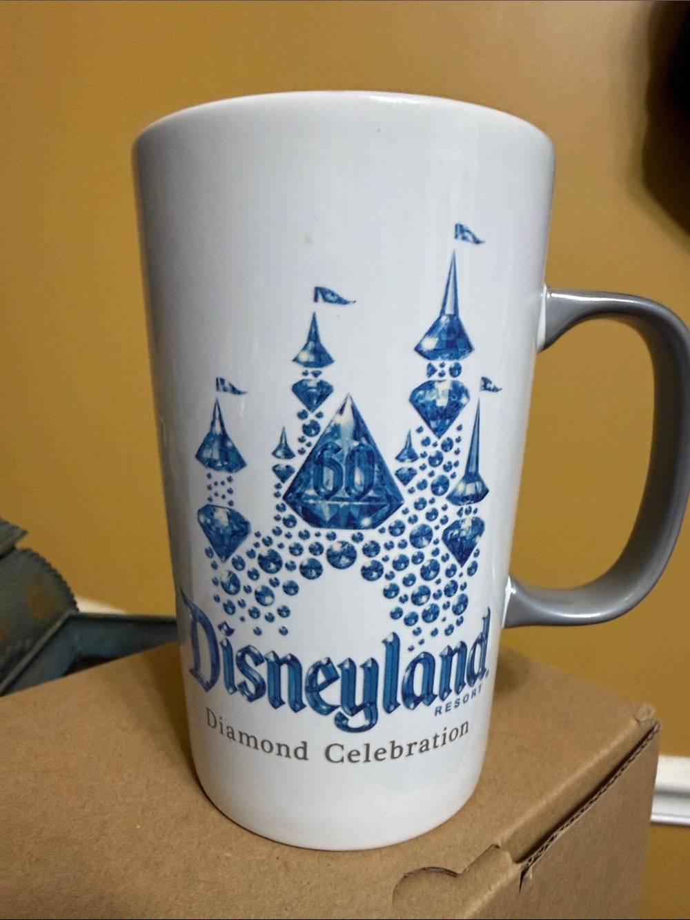 Disney Diamond Celebration Blue & White Ceramic Mug 16oz